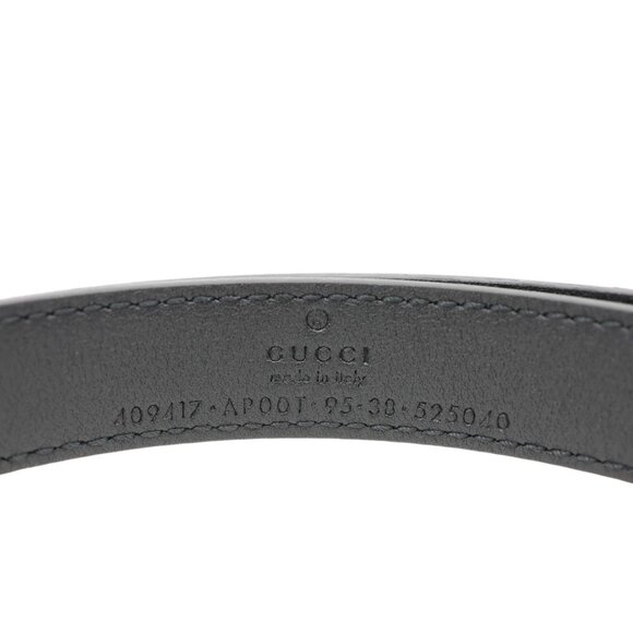 Gucci Slim Double G buckle Smooth Leather Belt Size 95/38 Black 409417 - Picture 9 of 9